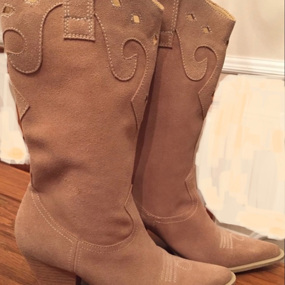 LUICHINY - Suede Cowboy Boots
